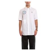 Fred Perry Patch Kortärmad Skjorta i Vit White, Herr