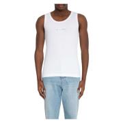 Études Vit Ribbad Tank Top White, Herr