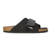 Birkenstock Svarta Nubuck Sandaler Kyoto Stil Black, Dam