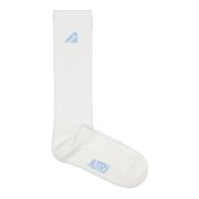 Autry Logo Socks in 64Wa Gray, Herr