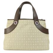 Bvlgari Vintage Pre-owned Canvas handvskor Beige, Dam