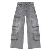 Diesel Cargo Denim Jeans Grå Gray, Dam