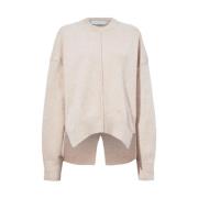 Proenza Schouler Beige Ullblandning Med Ståkrage Sweater Beige, Dam