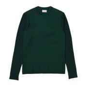 Lacoste Texturerad rund hals sweatshirt Green, Herr