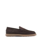 Tod's Brun Mocka Moccasin Platta Skor Brown, Herr