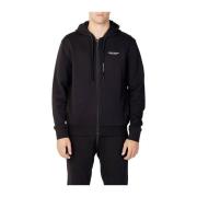 Armani Exchange Svart bomulls-zip-hoodie Black, Herr