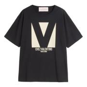 Valentino Garavani Svarta Jerseybomull T-shirts och Polos Black, Dam