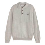 Maison Kitsuné Fox Head Patch Polo Jumper Gray, Herr