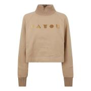 Patou Stickad Krage Tröja Beige, Dam