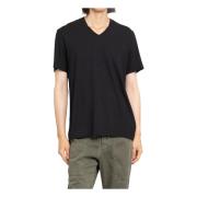 James Perse Svart V-ringad T-shirt Korta ärmar Black, Herr