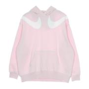 Nike Regal Pink Fleece Hoodie med Swoosh Pink, Dam