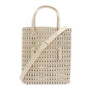 Alaïa ‘Mina’ öppenstickad axelväska Beige, Dam