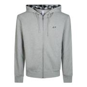 Sun68 Kontrast Dragkedja Hoodie Gray, Herr