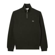 Lacoste Hög hals bomulls sweatshirt med halv dragkedja Gray, Herr