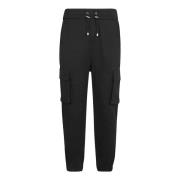 Balmain Svarta sportbomullsfickbyxor Black, Herr