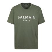 Balmain Herr Stilren Grön Crew Neck T-shirt Green, Herr