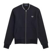 Fred Perry Helsportig bombarstil sweatshirt med dragkedja Black, Herr