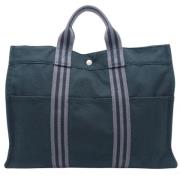 Hermès Vintage Pre-owned Canvas handvskor Blue, Dam