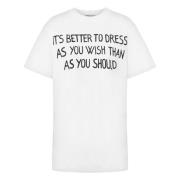 Moschino Tryckt Crew Neck T-shirt Vit White, Dam