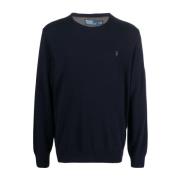 Polo Ralph Lauren Blå Ull Sweatshirt Aw23 Kläder Blue, Herr