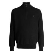 Polo Ralph Lauren Broderad Bomull Half-Zip Sweatshirt Gray, Herr