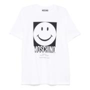 Moschino Smiley® Samarbet Hvit Crew Neck T-shirt White, Herr