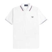 Fred Perry Dubbelrandig Polo Tillverkad I England White, Herr