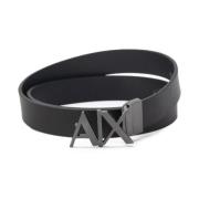 Armani Exchange Lyxigt läderbältesamling Black, Herr