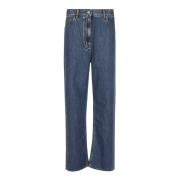 Valentino Garavani Mellanblå Denim Jeans Blue, Dam