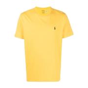 Polo Ralph Lauren Gul Crewneck T-shirt med Signatur Pony Brodyr Yellow...