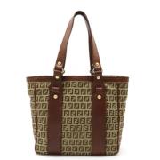 Fendi Vintage Pre-owned Canvas axelremsvskor Multicolor, Dam