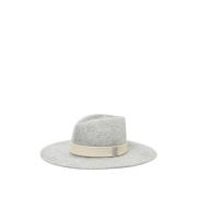 Peserico Ullfilt bredbrättad fedora Gray, Dam