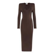 MVP wardrobe Eclipse Midi Klänning Brown, Dam