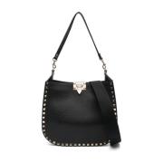 Valentino Garavani Svart Rockstud Hobo-väska Black, Dam