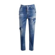 Dsquared2 Stiliga Byxor för Män Blue, Dam