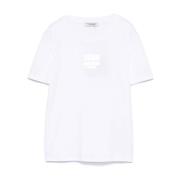 Max Mara Vita T-shirts och Polos med Logotyptryck White, Dam