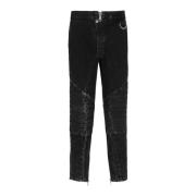 Balmain Ribbad bomull slim-fit jeans Black, Herr