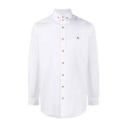 Vivienne Westwood Vit Orb Logo Broderad Skjorta White, Herr