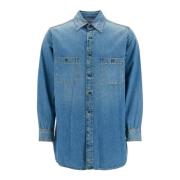 Maison Margiela Lättvikts denim skjorta Blue, Herr