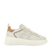 Hogan Beige Sneakers med perforerad sida H Beige, Dam