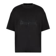 Emporio Armani Svart T-shirt med frontlogo-applikation Black, Herr