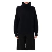 Moncler Svart Tricot Turtleneck Tröja Aw24 Black, Dam