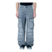 Diesel Cargo Jeans med D-Touch Stil Gray, Herr