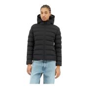 Moncler Quiltad Huva Dunjacka Black, Dam