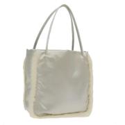 Prada Vintage Pre-owned Satin handvskor White, Dam