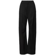 MM6 Maison Margiela Svarta bomullsbyxor med elastisk midja Black, Dam