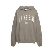 Anine Bing Grön Harvey Sweatshirt med Huva Green, Dam