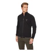 Aeronautica Militare Dragkedja Hoodie Black, Herr