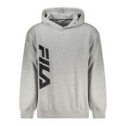 Fila Grå Hoodie Med Broderad Logotyp Gray, Herr