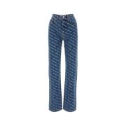 Alexander Wang Stiliga tryckta denim jeans Blue, Dam